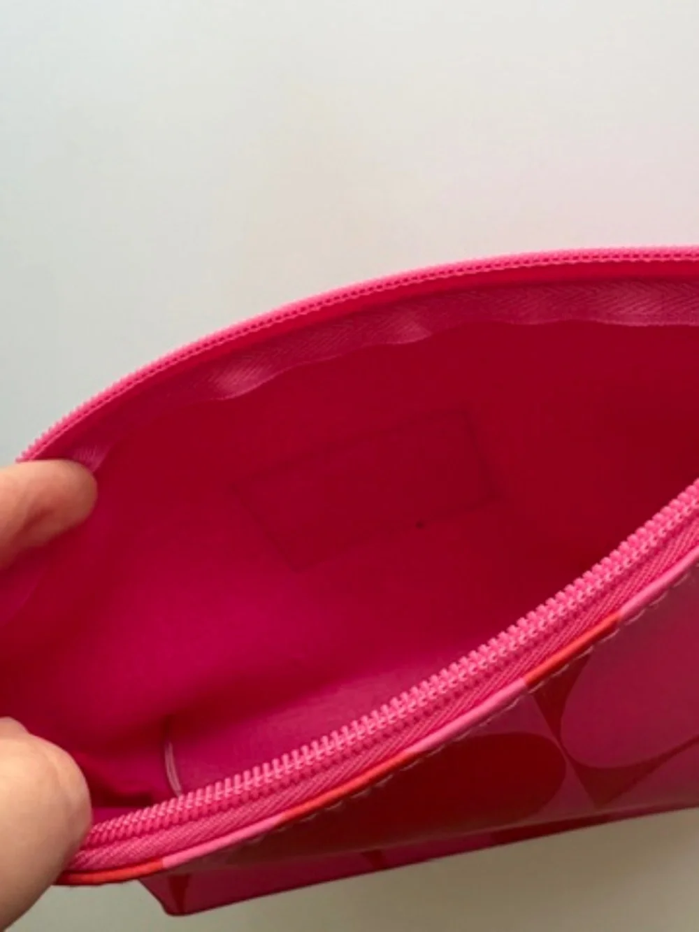 Shiseido Ginza Tokyo Red Patent with Zipper Cosmetic Makeup Bag